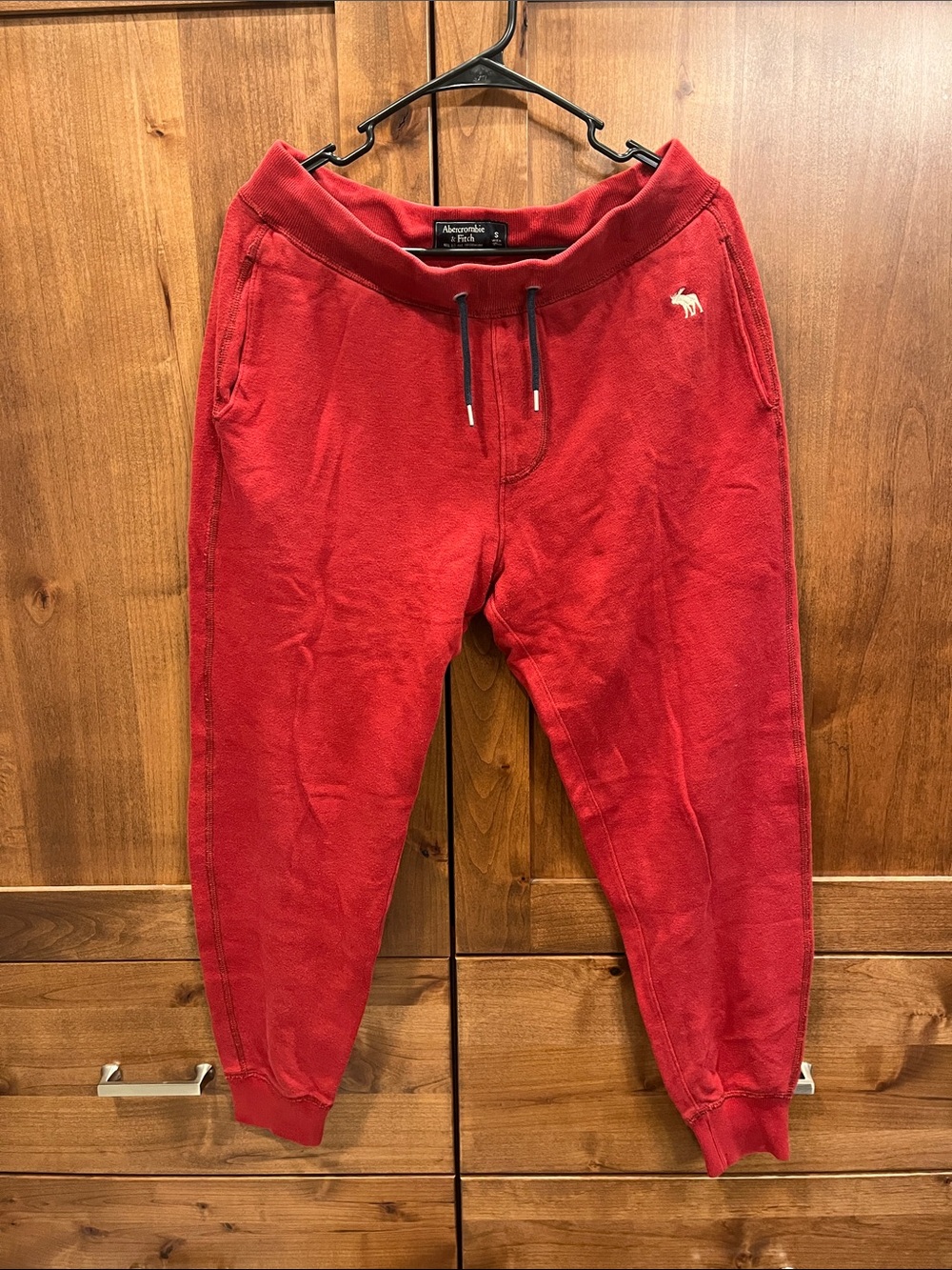 Abercrombie & Fitch Red Fleece Joggers